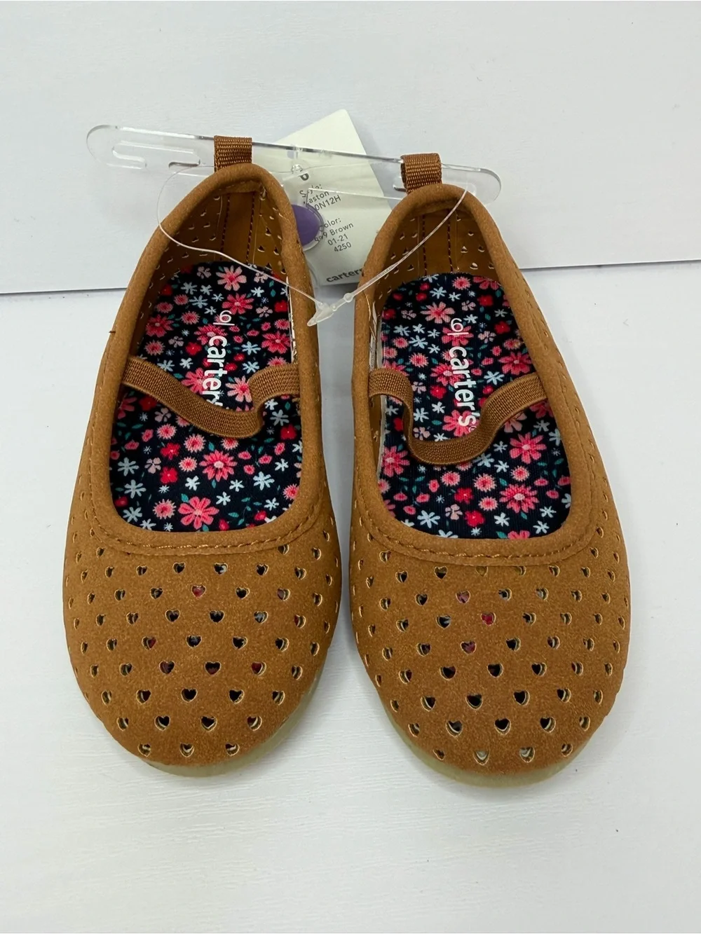 Carter's Toddler Girls Brown Perforated Mary Jane Ballet Flats Shoes Size 6 NWT